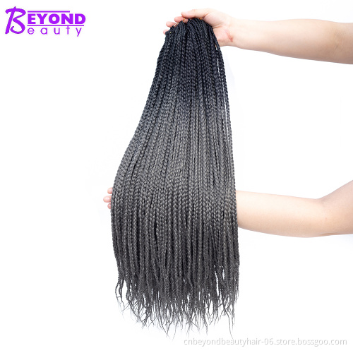 Crotchet Box Braids Hair Extensions Ombre Brown Burgundy Crochet Braids Synthetic Low Temperature Fiber